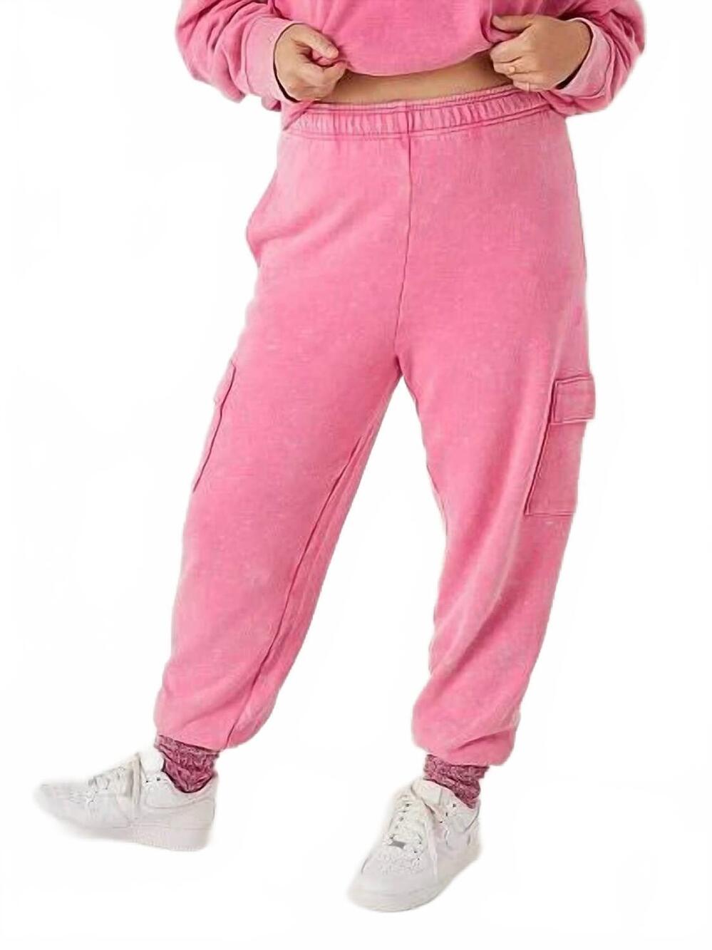 NEW VINTAGE HAVANA girls burnout cargo jogger in pink
